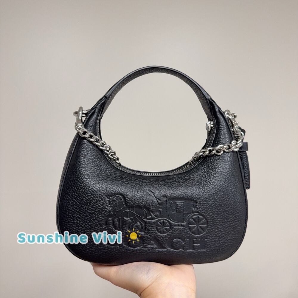 NWT COACH Carmen Mini Crossbody Leather CT774 Women bag Silver/Black